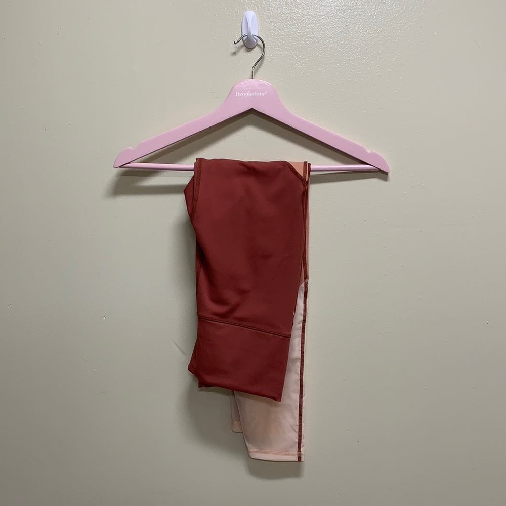 Burnt orange and beige fabletics brand new leggings!